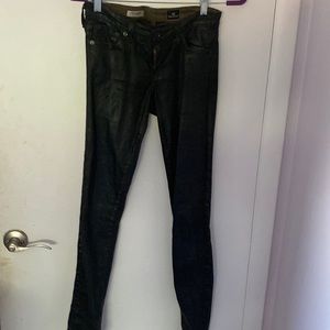 AG leather fabric skinny jeans